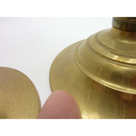Vintage Pair Alter Gothic Brass Candle Stick Holders Centerpiece Statement - Picture 4 of 6
